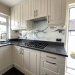 White Printed Marble Glass Splashback - CreoGlass E-Shop