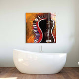 Abstract Acoustic Guitar Glass Wall Art - CreoGlass E-Shop