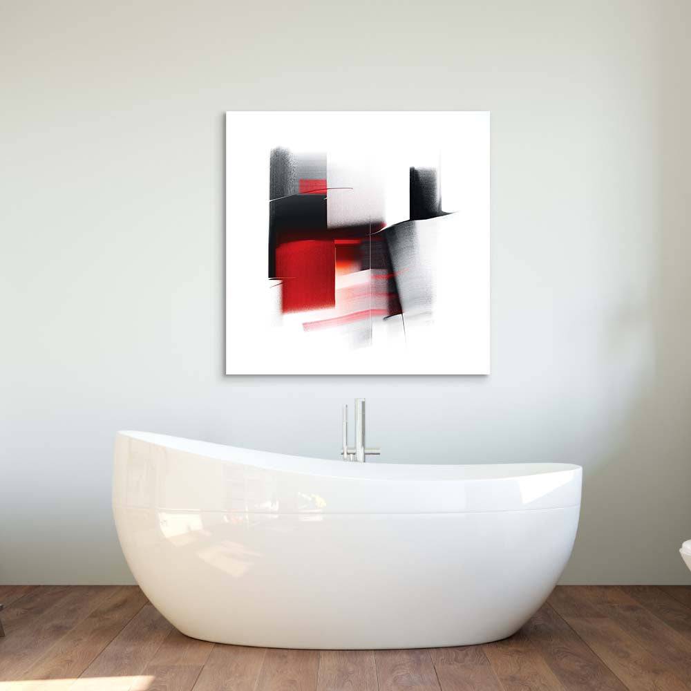 Abstract Black and Red Glass Wall Art - CreoGlass E-Shop