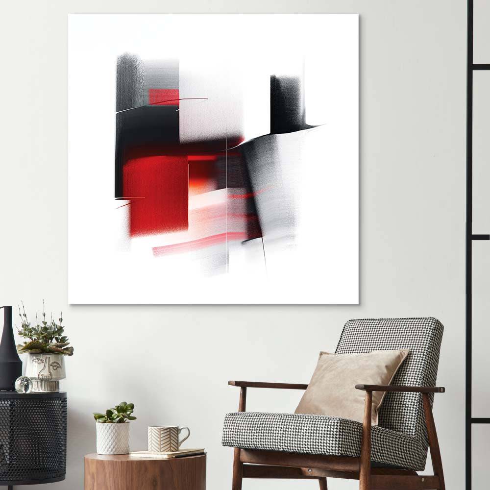 Abstract Black and Red Glass Wall Art - CreoGlass E-Shop