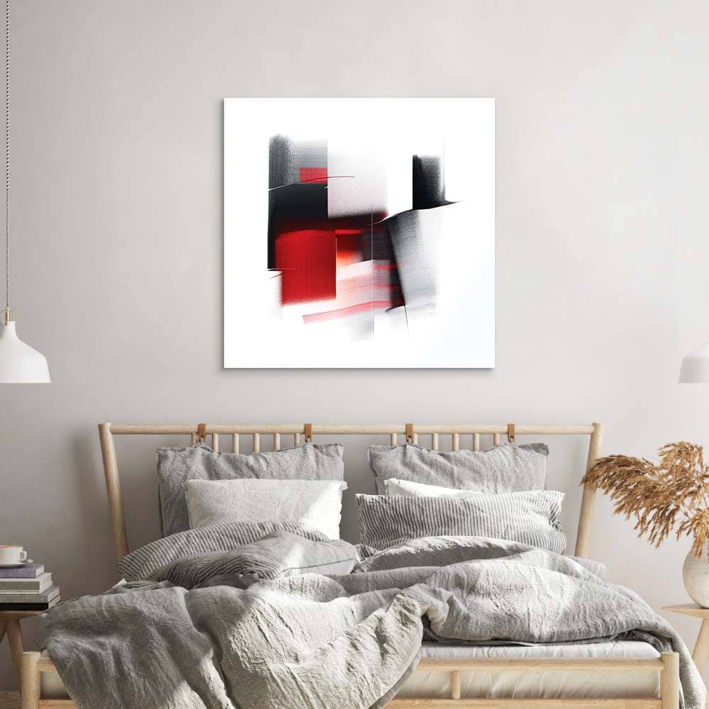 Abstract Black and Red Glass Wall Art - CreoGlass E-Shop