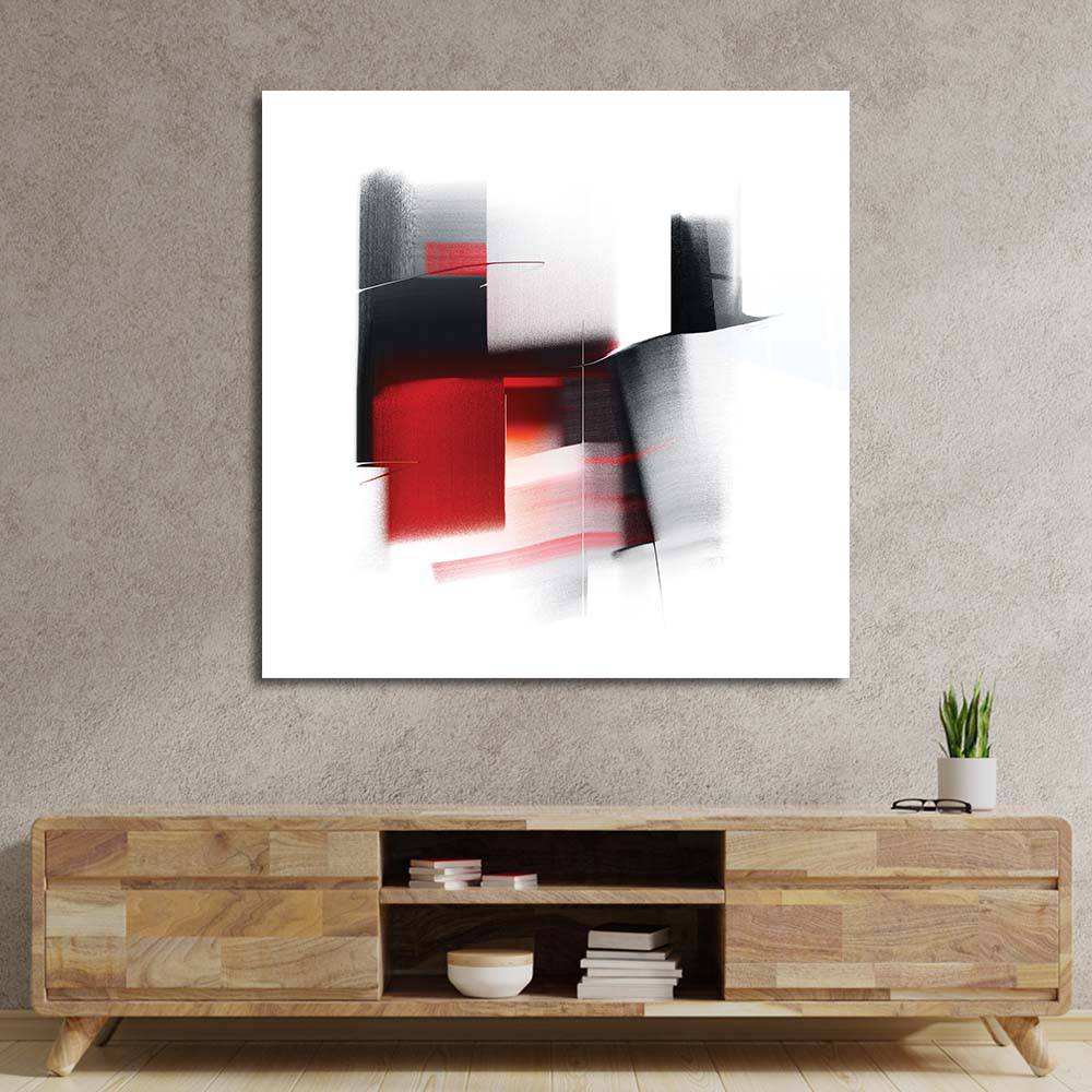 Abstract Black and Red Glass Wall Art - CreoGlass E-Shop