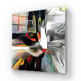 Abstract Cat Glass Wall Art - CreoGlass E-Shop