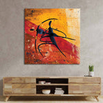 Abstract Dancing African Couple Glass Wall Art - CreoGlass E-Shop