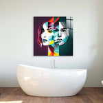 Abstract Gemini Woman Glass Wall Art - CreoGlass E-Shop