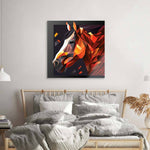 Abstract Geometric Brown Horse Glass Wall Art - CreoGlass E-Shop