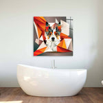 Abstract Geometric Corgi Glass Wall Art - CreoGlass E-Shop