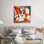 Abstract Geometric Corgi Glass Wall Art - CreoGlass E-Shop