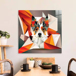 Abstract Geometric Corgi Glass Wall Art - CreoGlass E-Shop