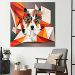 Abstract Geometric Corgi Glass Wall Art - CreoGlass E-Shop