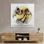 Abstract Gold Alien Flower Glass Wall Art - CreoGlass E-Shop