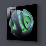 Abstract Green Alien Flower Glass Wall Art - CreoGlass E-Shop