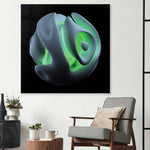 Abstract Green Alien Flower Glass Wall Art - CreoGlass E-Shop