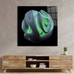 Abstract Green Alien Flower Glass Wall Art - CreoGlass E-Shop