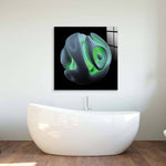 Abstract Green Alien Flower Glass Wall Art - CreoGlass E-Shop
