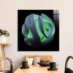 Abstract Green Alien Flower Glass Wall Art - CreoGlass E-Shop