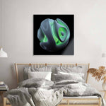 Abstract Green Alien Flower Glass Wall Art - CreoGlass E-Shop