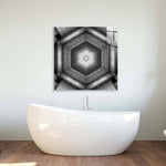 Abstract Halftone Hexagon Glass Wall Art - CreoGlass E-Shop