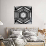 Abstract Halftone Hexagon Glass Wall Art - CreoGlass E-Shop