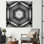 Abstract Halftone Hexagon Glass Wall Art - CreoGlass E-Shop