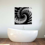 Abstract Halftone Shell Spiral Glass Wall Art - CreoGlass E-Shop