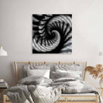 Abstract Halftone Shell Spiral Glass Wall Art - CreoGlass E-Shop
