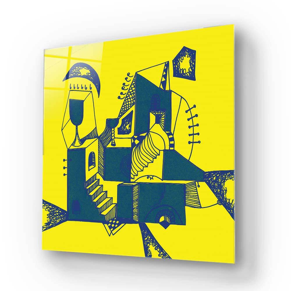 Abstract Ink Town Glass Wall Art - CreoGlass E-Shop