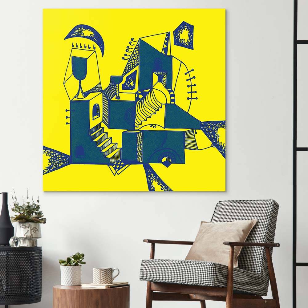 Abstract Ink Town Glass Wall Art - CreoGlass E-Shop