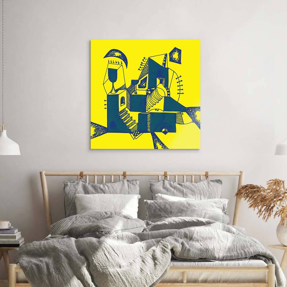 Abstract Ink Town Glass Wall Art - CreoGlass E-Shop