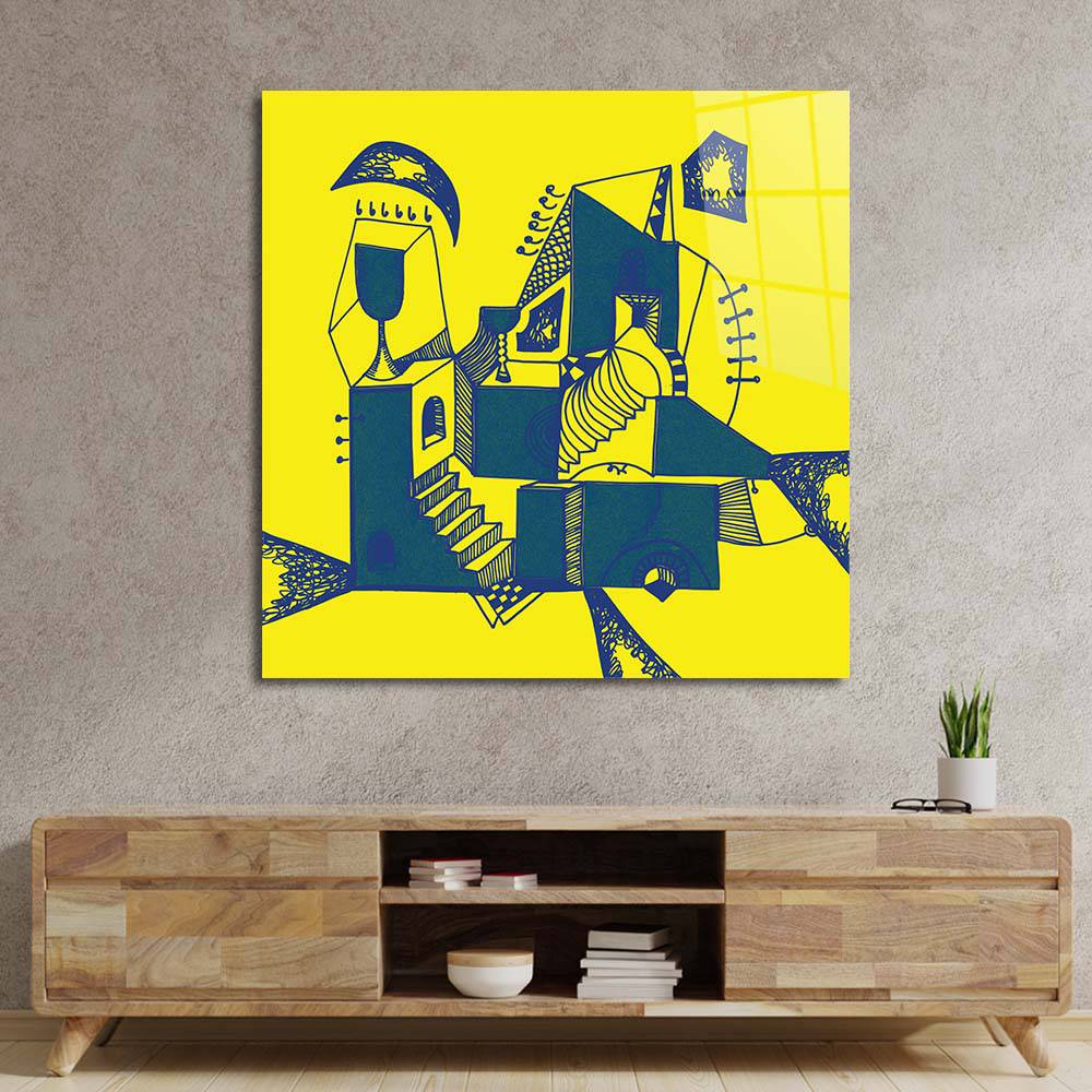 Abstract Ink Town Glass Wall Art - CreoGlass E-Shop