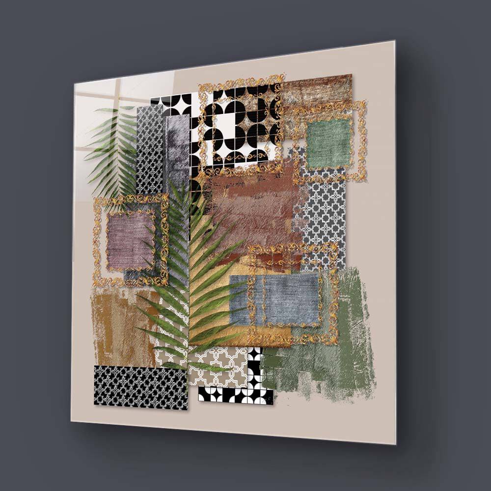 Abstract Prints Collage Glass Wall Art - CreoGlass E-Shop