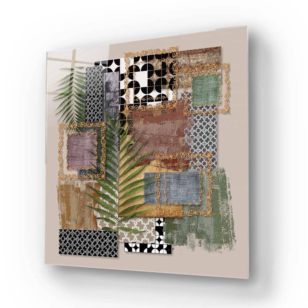 Abstract Prints Collage Glass Wall Art - CreoGlass E-Shop