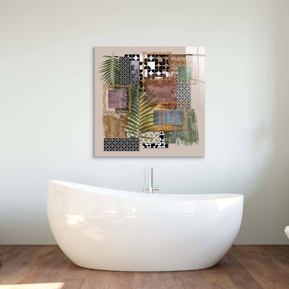 Abstract Prints Collage Glass Wall Art - CreoGlass E-Shop