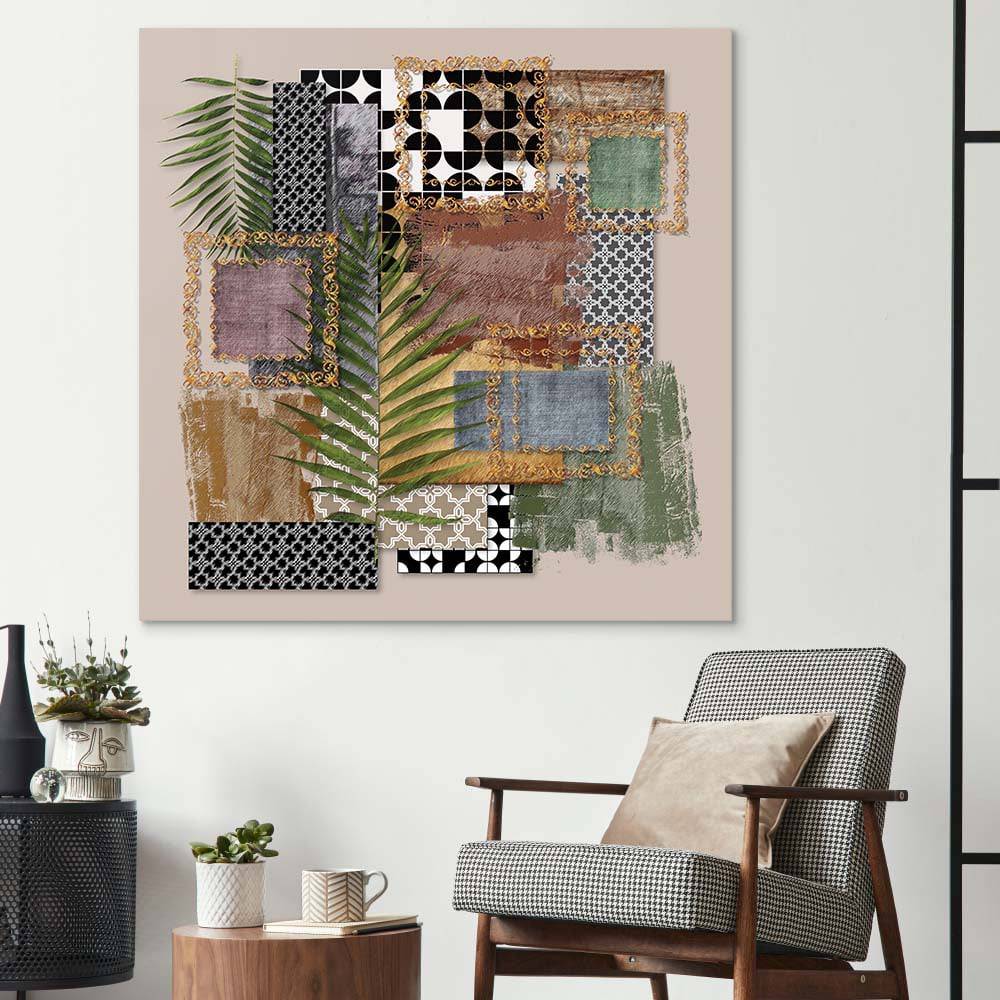 Abstract Prints Collage Glass Wall Art - CreoGlass E-Shop