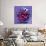 Abstract Red Alien Flower Glass Wall Art - CreoGlass E-Shop