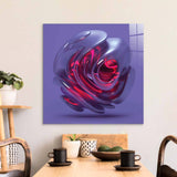 Abstract Red Alien Flower Glass Wall Art - CreoGlass E-Shop