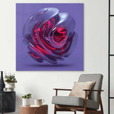Abstract Red Alien Flower Glass Wall Art - CreoGlass E-Shop