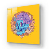 Abstract Skull Cat Glass Wall Art - CreoGlass E-Shop
