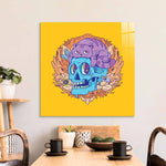 Abstract Skull Cat Glass Wall Art - CreoGlass E-Shop