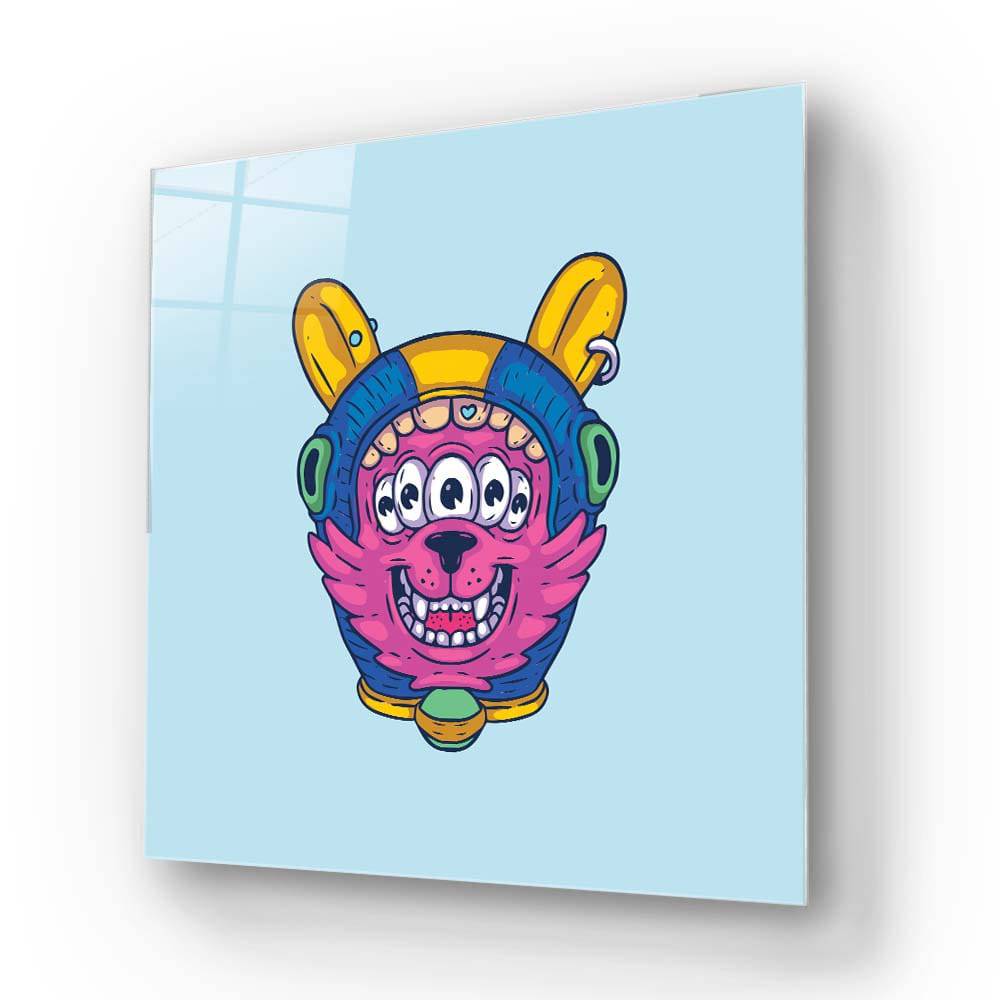 Abstract Space Dog Glass Wall Art - CreoGlass E-Shop