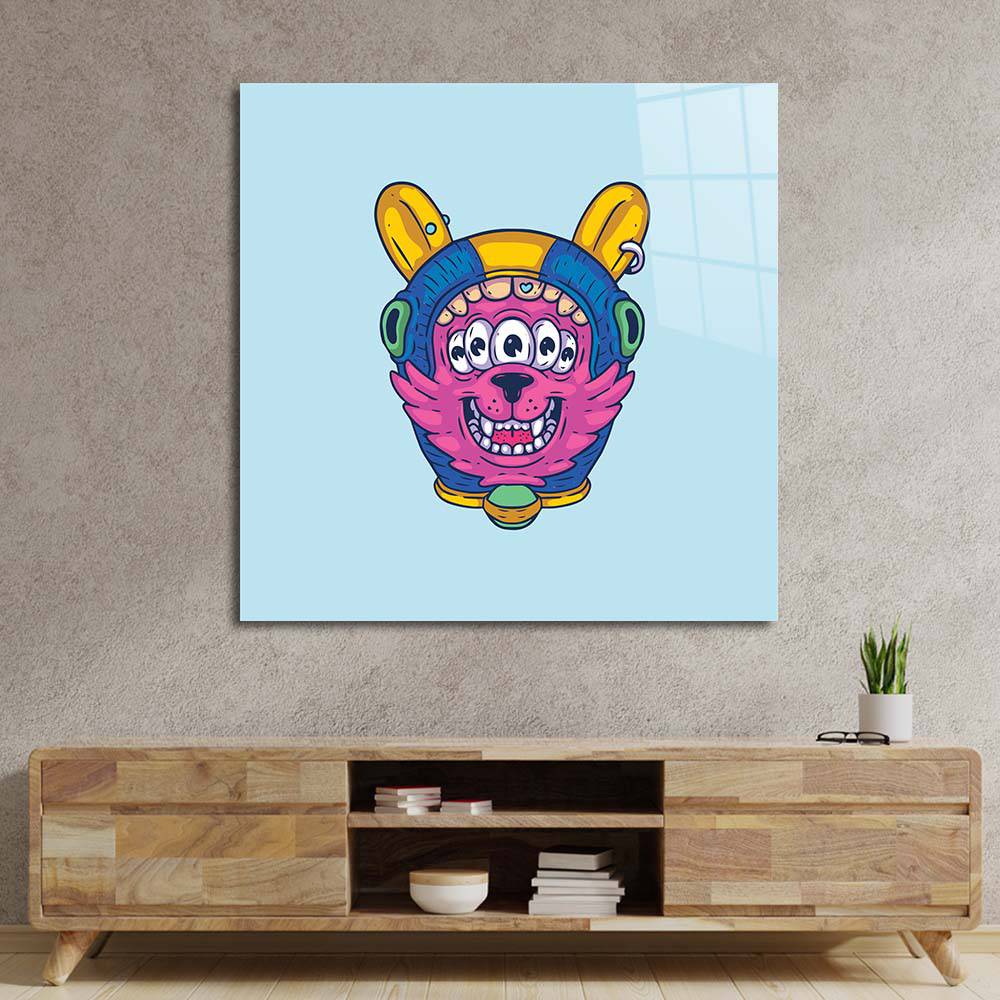 Abstract Space Dog Glass Wall Art - CreoGlass E-Shop