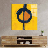 Abstract Yellow Ochre Glass Wall Art - CreoGlass E-Shop