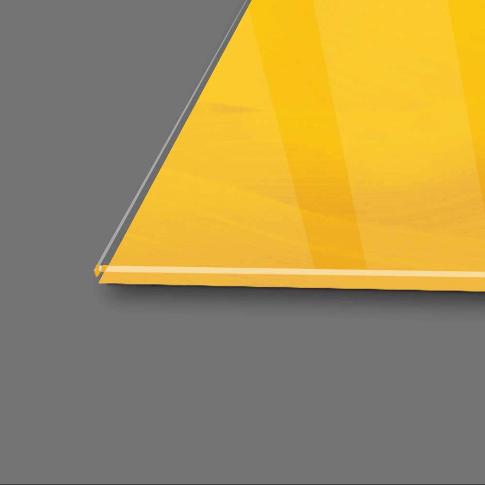 Abstract Yellow Ochre Glass Wall Art - CreoGlass E-Shop