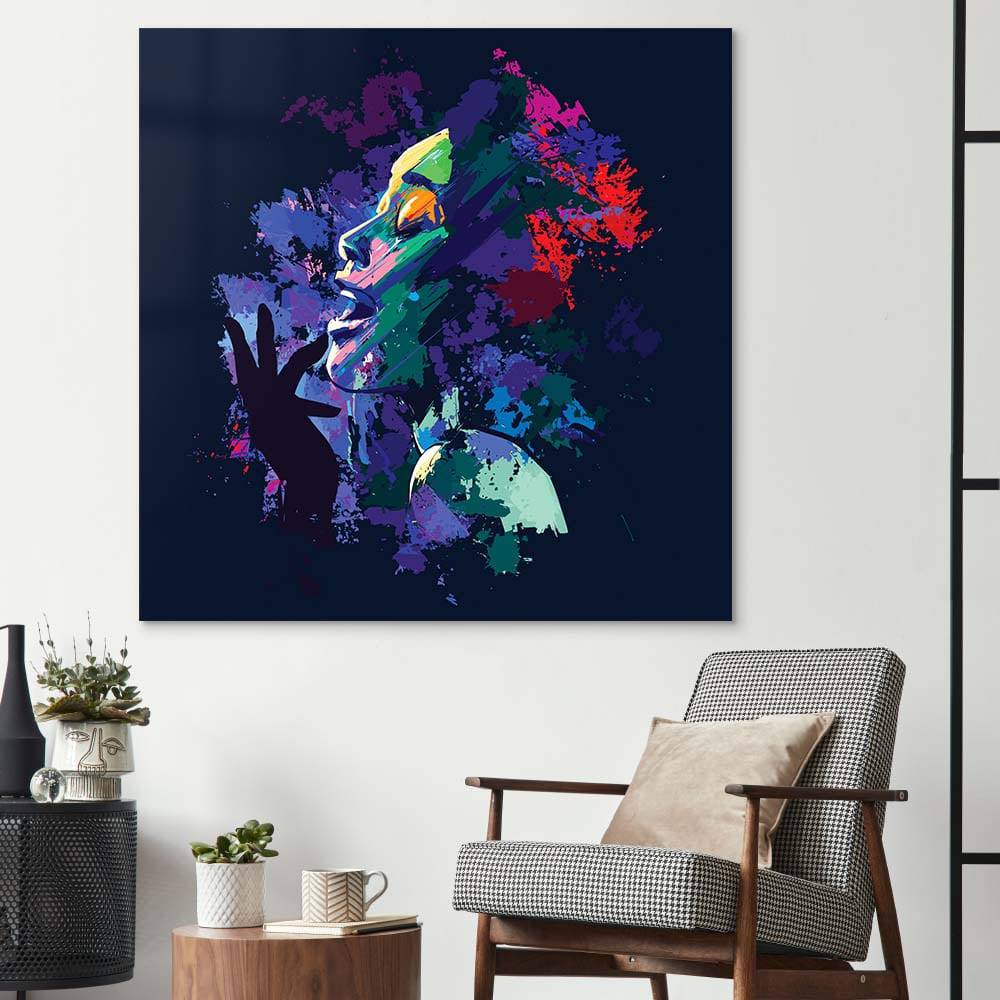 Afro American Singer Glass Wall Art - CreoGlass E-Shop