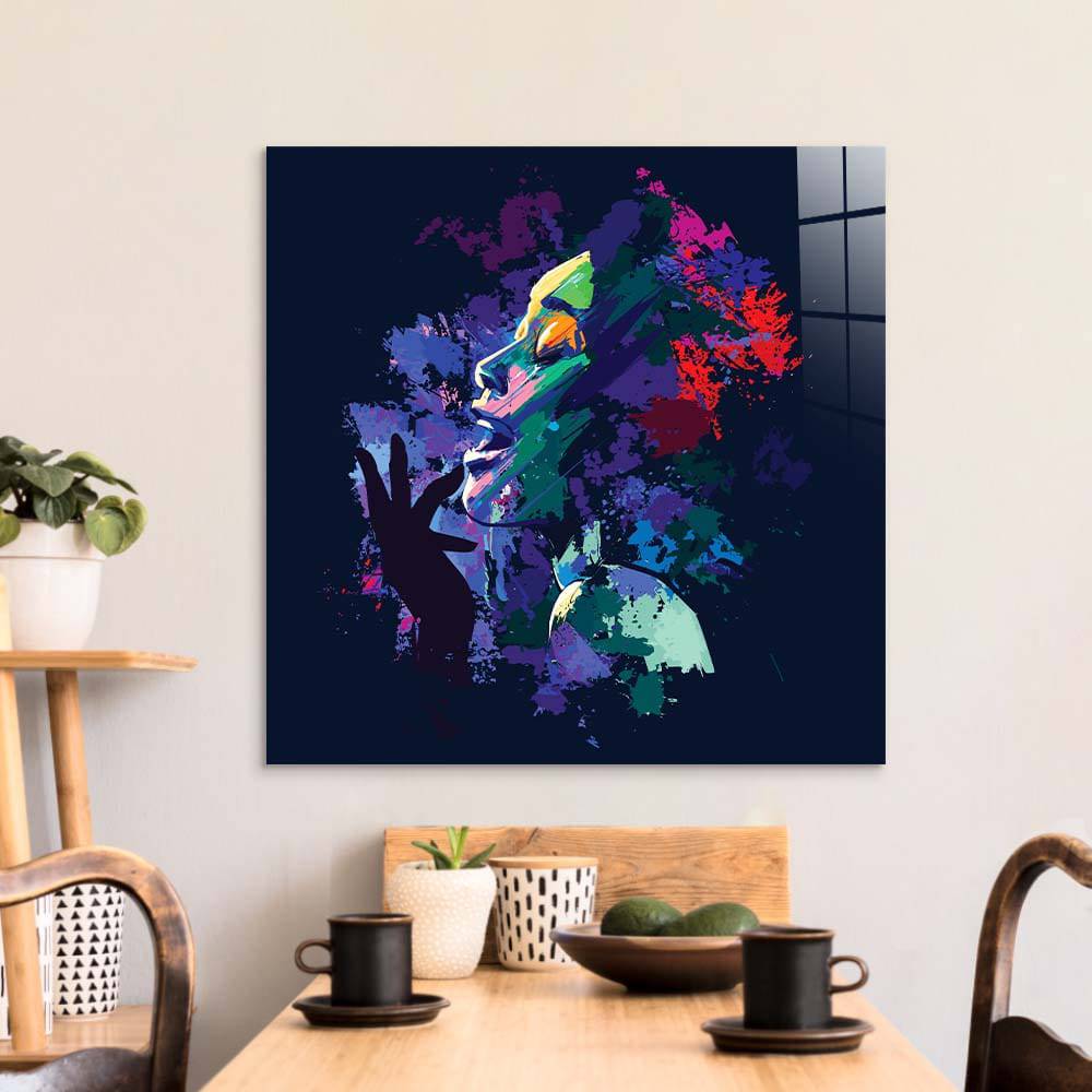 Afro American Singer Glass Wall Art - CreoGlass E-Shop