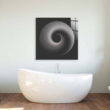 Black Abstract Halftone Spiral Glass Wall Art - CreoGlass E-Shop