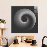 Black Abstract Halftone Spiral Glass Wall Art - CreoGlass E-Shop