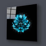Blue Lotus Glass Wall Art - CreoGlass E-Shop