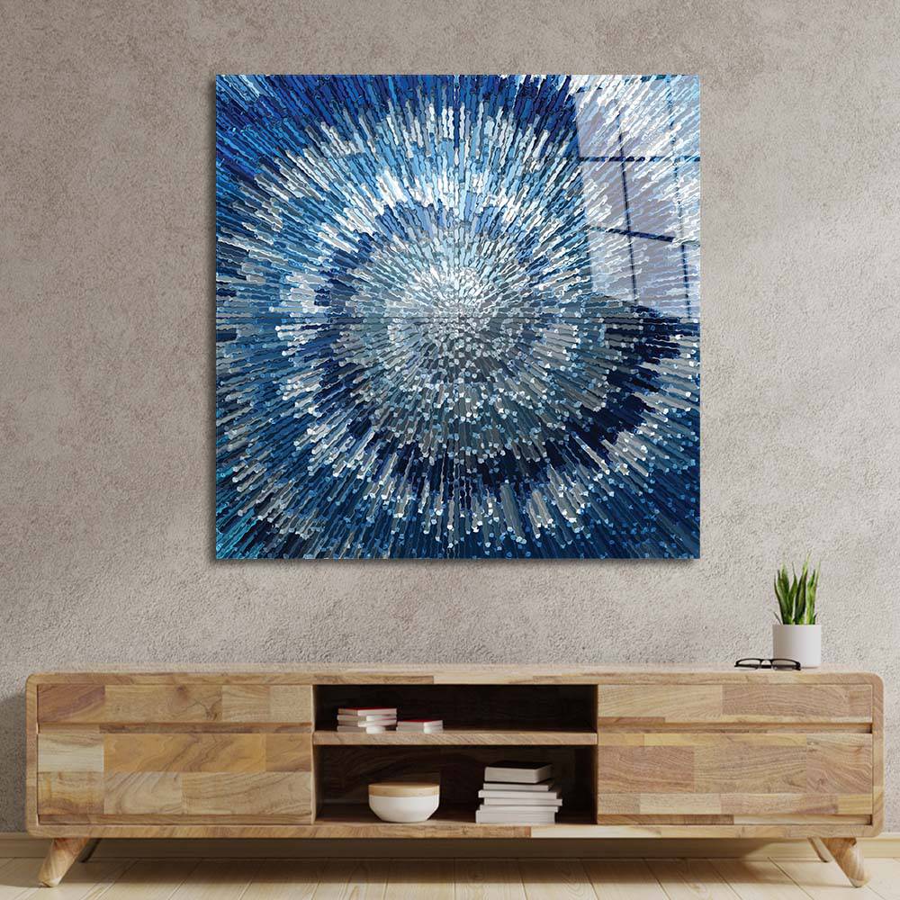 Blue Spiral Glass Wall Art - CreoGlass E-Shop