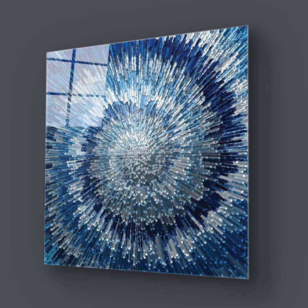 Blue Spiral Glass Wall Art - CreoGlass E-Shop